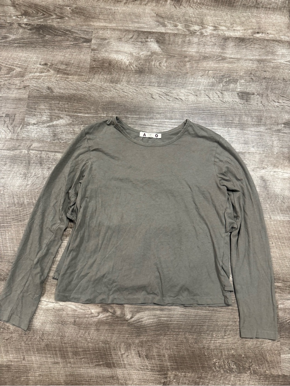 AMO DENIM 100% Ruffle Back Long Sleeve Shirt Size XS